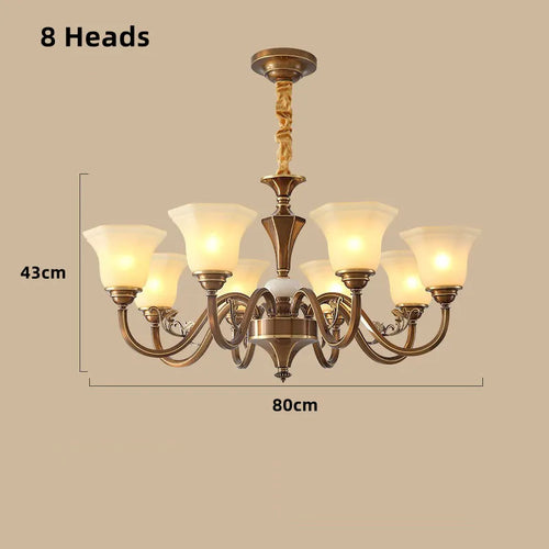 lustre vintage en cuivre avec abat-jour en verre dépoli - vue 16 sur 20
