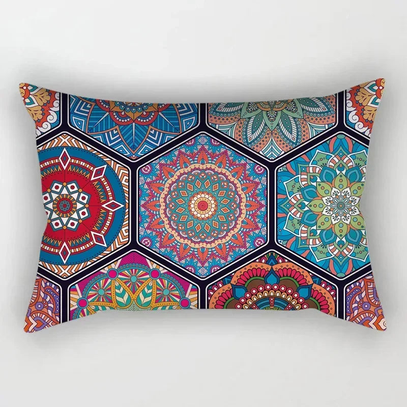 housse de coussin rectangulaire motif mandala vintage pour décoration intérieure