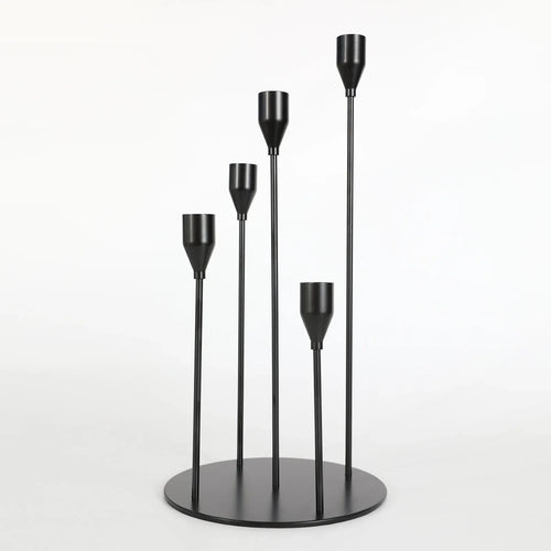 lot de 3 bougeoirs en métal pour décoration de mariage et fête - vue 10 sur 13
