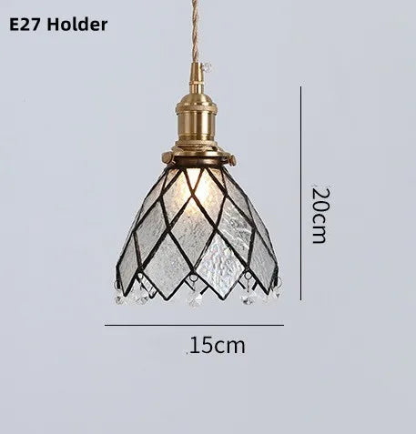 suspension nordique en verre teinté et cuivre élégant - vue 25 sur 25