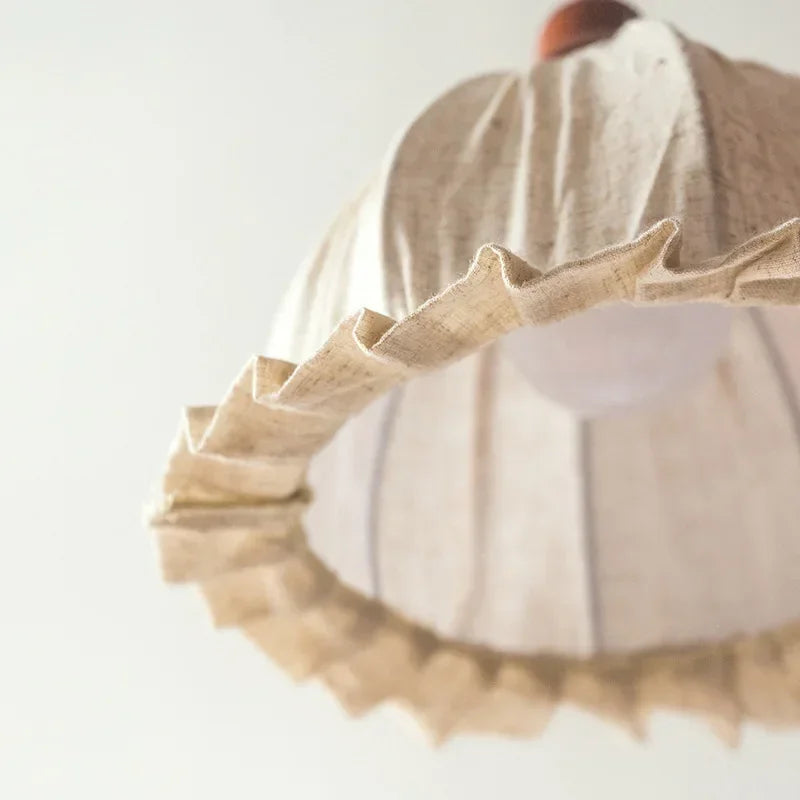 lustre en forme de bourgeon romantique en coton et lin - vue 5 sur 8