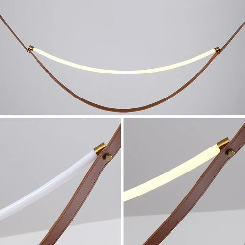 lustre led en silicone et cuir artificiel pour hôtel - vue 6 sur 11