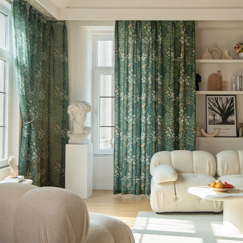 Rideau moderne motif feuilles pour salon chambre - vue 3 sur 8