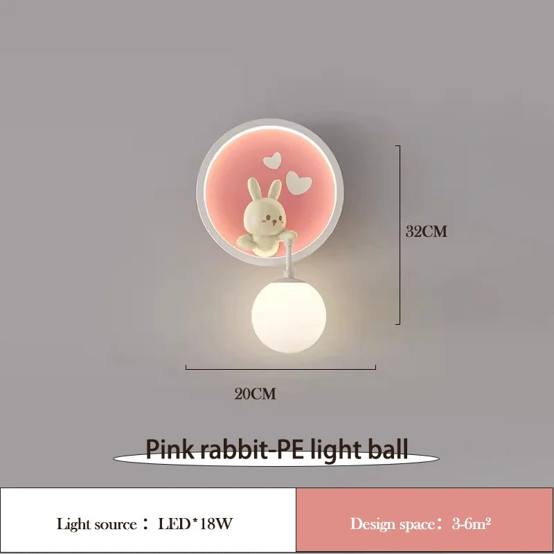 applique murale lapin mignon pour chambre enfant moderne - vue 7 sur 8
