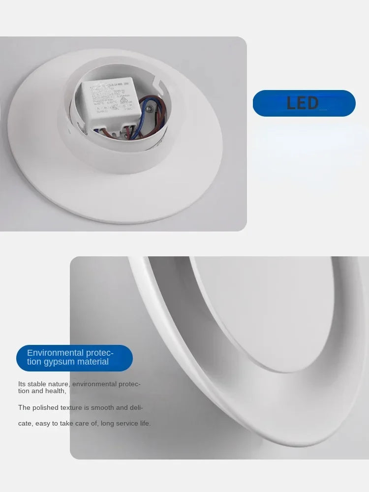 applique murale en plâtre minimaliste design moderne luminaire LED créatif - vue 5 sur 8