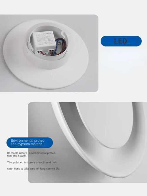 applique murale en plâtre design led moderne minimaliste créative - vue 5 sur 8