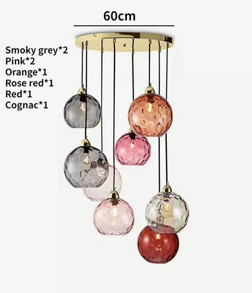 lustre verre coloré nordique moderne grain eau - vue 30 sur 29