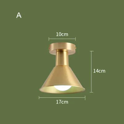 Balcony, American All Copper Ceiling, Small Ceiling Lamp, Nordic Modern Simple Cloakroom, Creative Porch, Entrance Hall Lamp - vue 9 sur 9
