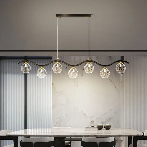 suspension moderne en verre et métal pour intérieur - vue 4 sur 10