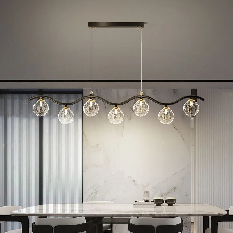 suspension moderne en verre et métal pour intérieur - vue 3 sur 10