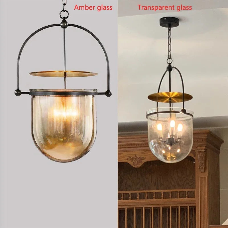 Scandinavian Glass Pendant Light Vintage Ceiling Hanging Lamp For Dining Room Bar Bedroom - vue 2 sur 7