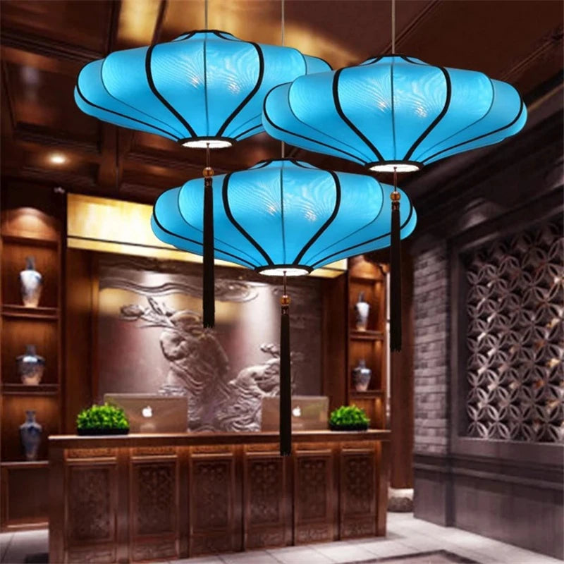 suspension style chinois dessinées à la main éclairage rétro - vue 4 sur 11