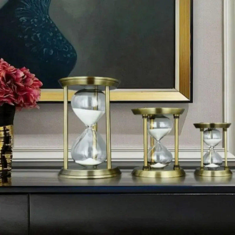 sablier rétro métal classique pour décoration et alarme - vue 5 sur 8
