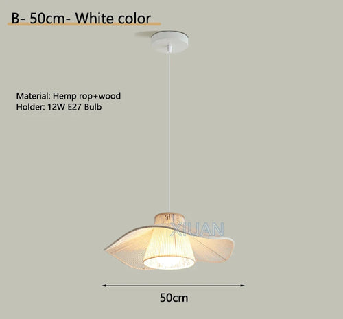 lustre suspendu wabi-sabi en corde de chanvre - vue 18 sur 24