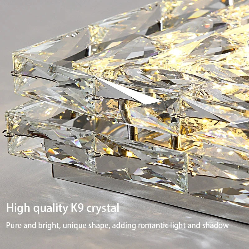 plafonnier led carré en cristal luxe pour décoration intérieure - vue 5 sur 10