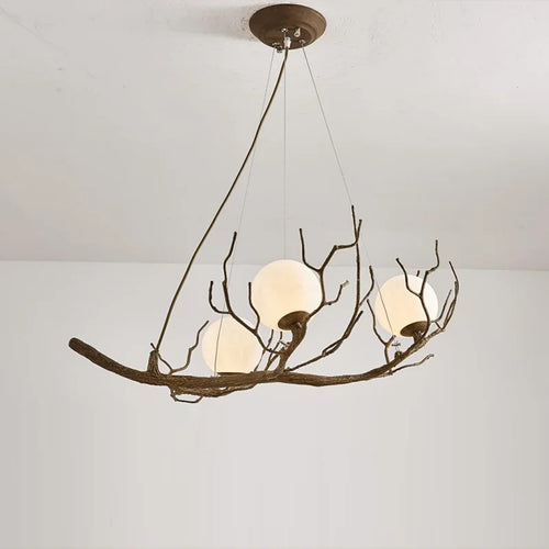 lustre suspendu en forme de branche d'arbre à led décor rétro - vue 4 sur 12