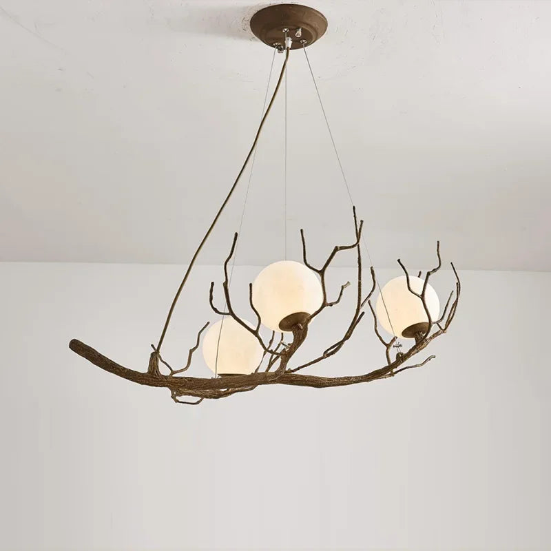 lustre suspendu en forme de branche d'arbre à led décor rétro - vue 3 sur 12