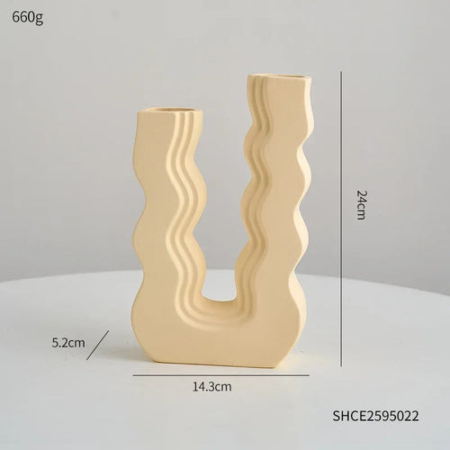 vase en céramique décoratif style morandi pour fleurs - vue 12 sur 11