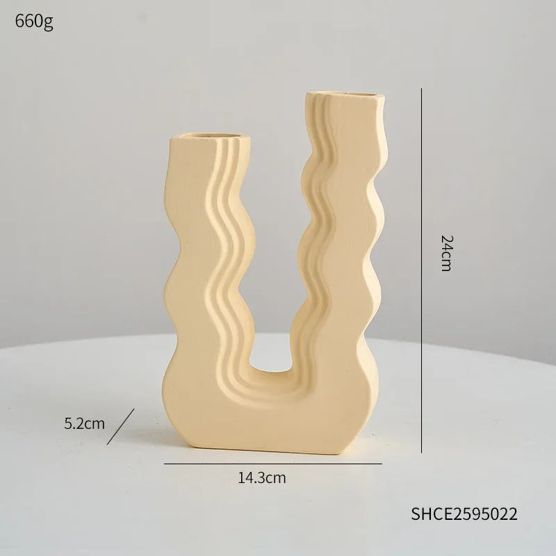 vase en céramique décoratif style morandi pour fleurs - vue 11 sur 11