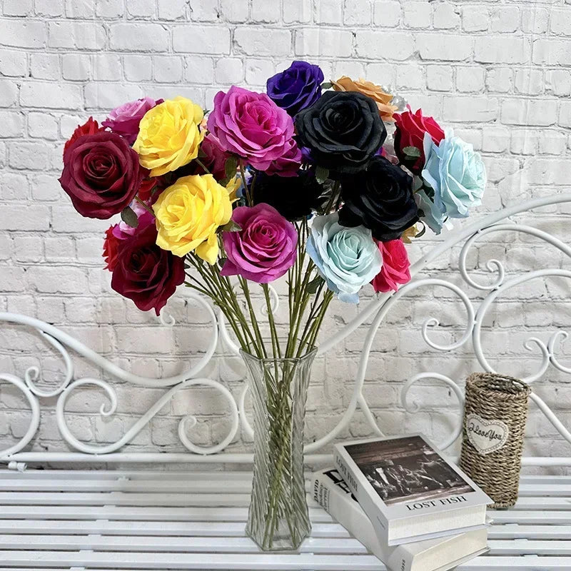 branches de roses artificielles en soie pour décoration élégante - vue 4 sur 40