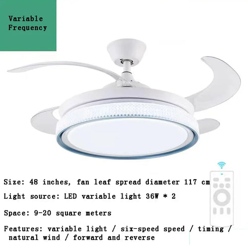 plafonnier led intelligent à pales rétractables design moderne - vue 17 sur 19
