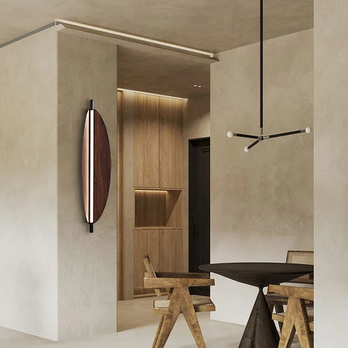 applique murale led style wabi sabi grain de bois minimaliste japonais - vue 5 sur 10