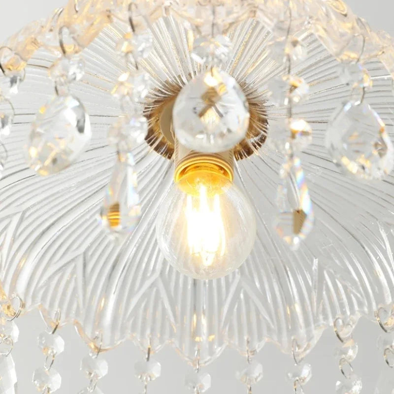 lustre vintage en cristal led design floral élégant - vue 6 sur 14