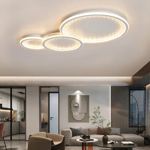 plafonnier moderne à leds avec télécommande design créatif intérieur - vue 2 sur 16