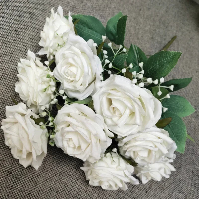 bouquet de roses en soie pour décoration de mariage et fêtes - vue 7 sur 13