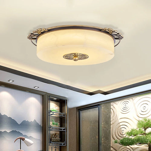 plafonnier Luxe Europe circulaire marbre Led Grand ménage chambre salon balcon couloir allée Illuminaire - vue 4 sur 7
