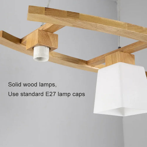 suspension moderne en bois nordique style japonais pour espaces contemporains - vue 5 sur 7