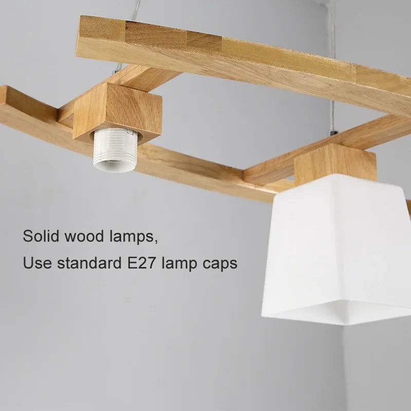 suspension moderne en bois nordique style japonais pour espaces contemporains - vue 5 sur 7