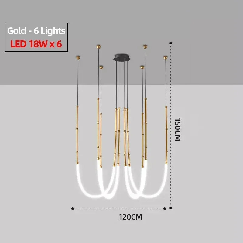 suspension led moderne pour décoration intérieure élégante et stylée - vue 6 sur 12