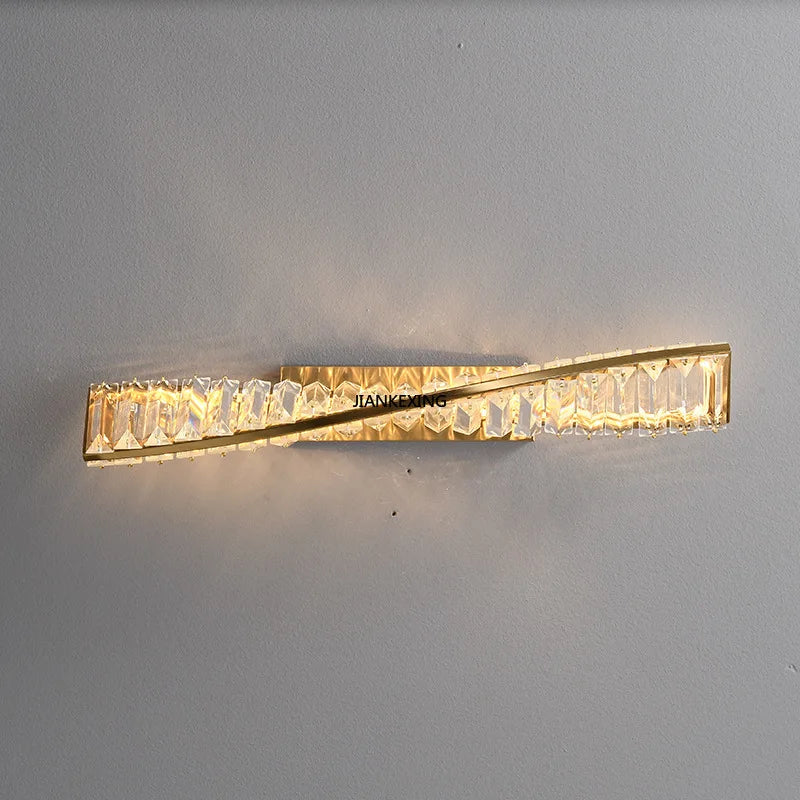 Creative and Personalized Long Crystal Light,Walkway Bedroom TV Background Wall Lamp Luxury  Simple LED Suspension Lamps - vue 3 sur 12