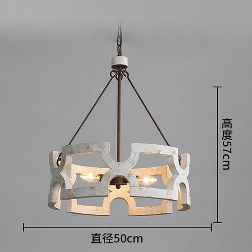 Créatif américain Rural bois lustre lumière salon salle à manger couloir magasin de vêtements boutique Restaurant suspension lampe - vue 9 sur 8