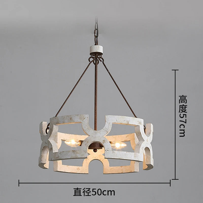 Créatif américain Rural bois lustre lumière salon salle à manger couloir magasin de vêtements boutique Restaurant suspension lampe - vue 8 sur 8