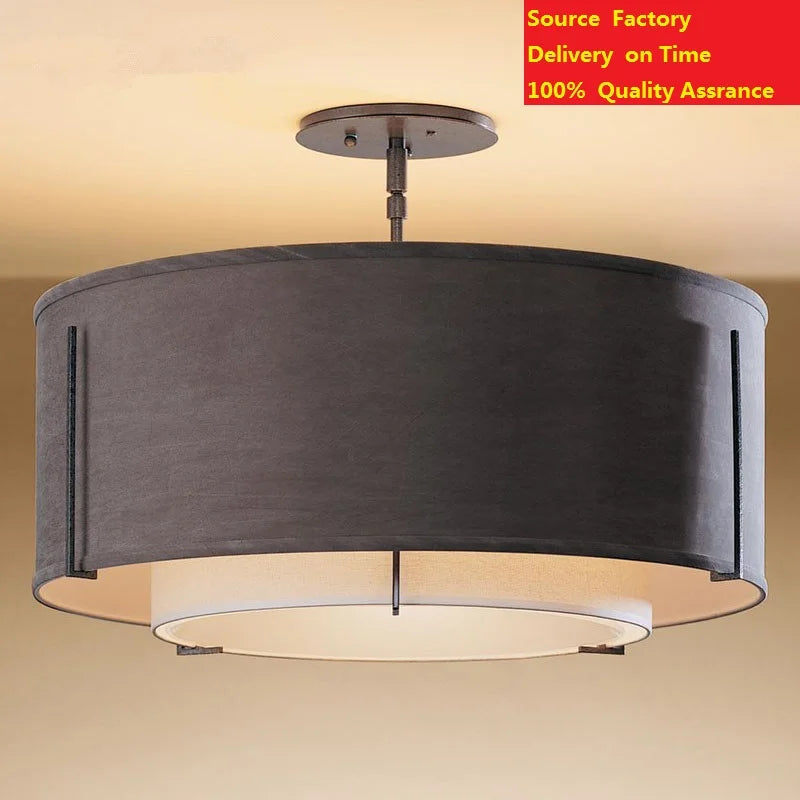 plafonnier led chinois en tissu artistique lampe décorative douce - vue 4 sur 8