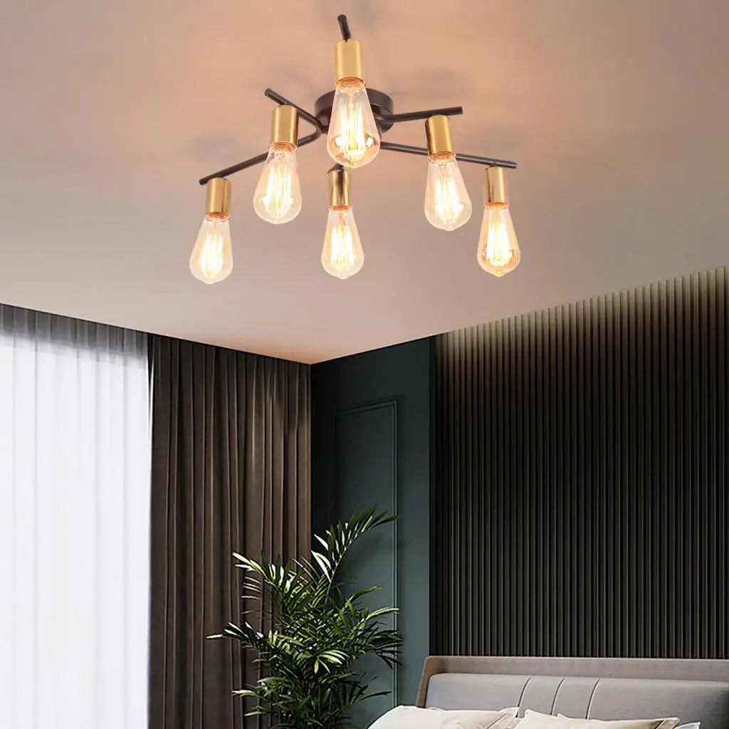 lustre rétro en fer forgé pour éclairage moderne intérieur - vue 3 sur 7