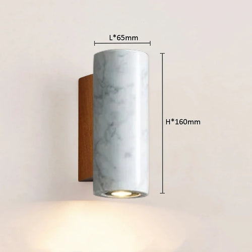 applique murale led en marbre support chevet décorative nordique hôtel - vue 9 sur 8