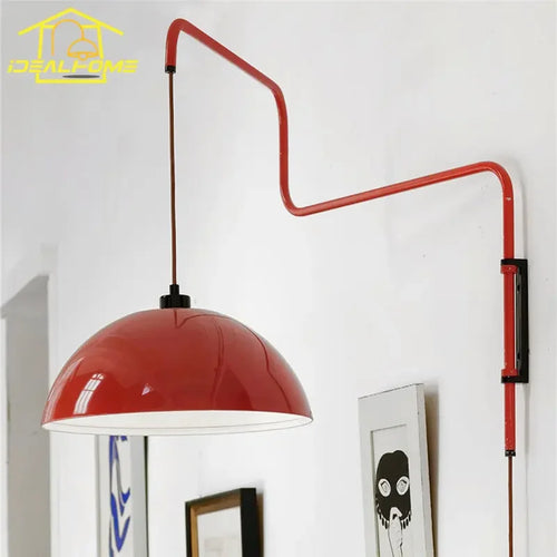 applique murale moderne industrielle à bras pivotant et abat-jour pliable - vue 2 sur 8