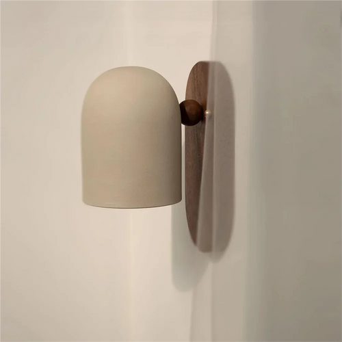 Walnut Wood Iron, Simple Modern Wabi-sabi style, Wall Sconce for Bedroom, Bedside, Living, Dining Room, Corridor Aisle - vue 5 sur 8