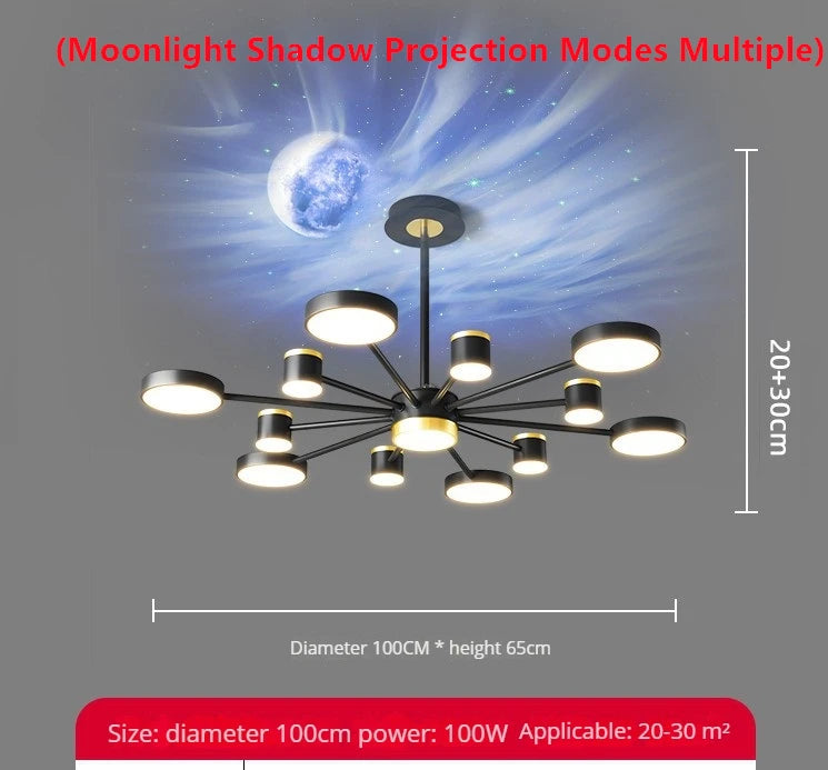 lustre led d'aurores boréales en cristal luxueux suspendu au plafond - vue 13 sur 16