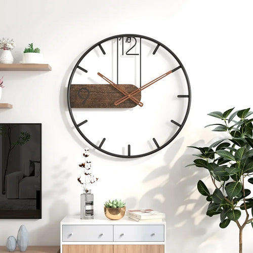 horloge murale en fer design rétro nordique créative décoration intérieure - vue 3 sur 6