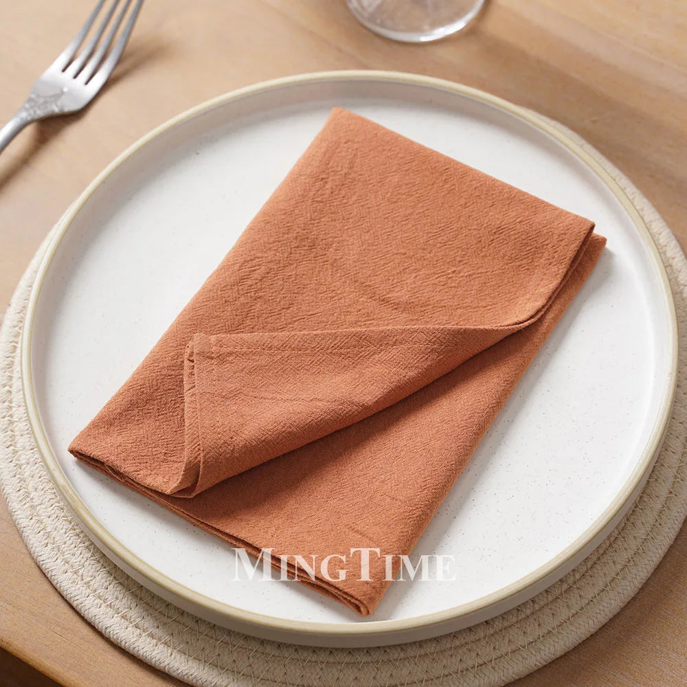 Serviette de table coton lavé style classique réutilisable - vue 6 sur 7