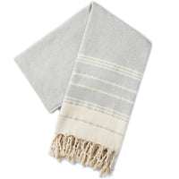 Serviette de plage turque coton motif losanges pompons