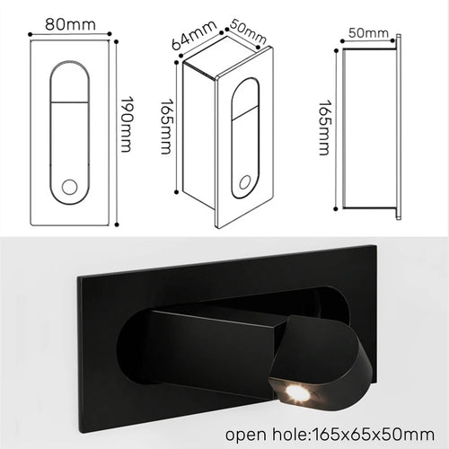 applique murale led pliante design moderne idéal hôtel angle réglable - vue 3 sur 17