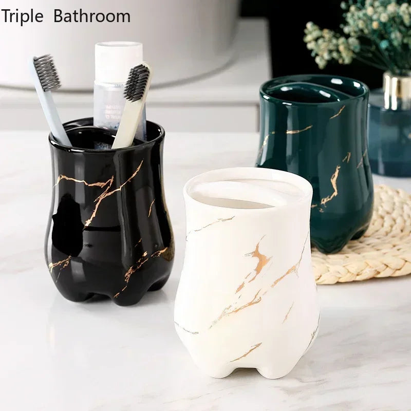 porte-brosse à dents en céramique design pour salle de bain - vue 1 sur 15