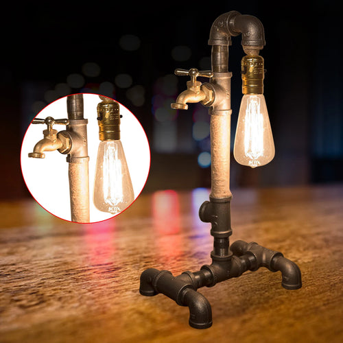 Lampes à conduite d'eau rétro industrielles Vintage en fer rouille E27 pour café - vue 2 sur 6
