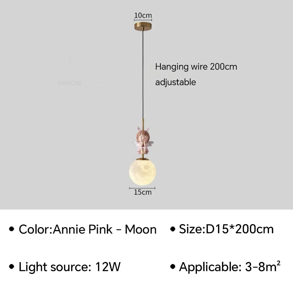 applique murale led design lune et planète pour décoration intérieure - vue 11 sur 18