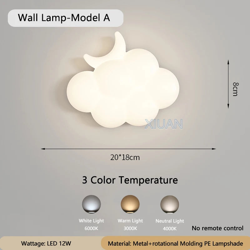 applique murale moderne en forme de nuage blanc pour intérieur - vue 12 sur 12
